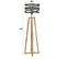 Lampadaire Moderne Effet Ruban Pieds Bois Naturel Ralf