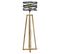 Lampadaire Moderne Effet Ruban Pieds Bois Naturel Ralf