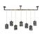 Suspension Industrielle Effet Ruban Gris Ardoise 7 Lampes Ralf