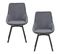 Chaise Pivotante Moderne En Velours Gris Oka (lot De 2)