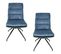 Chaise De Salle à Manger Pivotante En Velours Bleu (lot De 2) Palerme