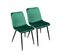 Chaise à Rayures Velours Vert Sapin (lot De 2) Malang