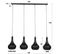 Suspension Luminaire Noir 4 Lampes Métal Ajouré 130 Cm Java