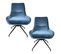 Chaise Pivotante Retro En Velours Bleu (lot De 2) Palerme