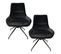 Chaise Pivotante Retro En Velours Noir (lot De 2) Palerme