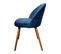 Chaise Scandinave En Bois Et Velours Bleu (lot De 2) Etna