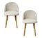 Chaise Scandinave En Bois Et Bouclette Taupe (lot De 2) Etna