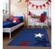 Tapis Enfant 120x170 Rectangle Tissé Bleu Af1 Star