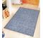 Tapis Enfant 120x170 Rectangle Tissé Bleu Et Crème Anjeam