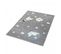 Tapis Enfant 80x150 Rectangle Tissé Gris Et Blanc Fusé