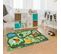 Tapis Enfant 80x150 Rectangle Tufté Vert Et Bleu Farmroad