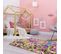 Tapis Enfant 100x165 Rectangle Tufté Rose Et Bleu Pinkroad 2