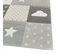 Tapis Enfant 200x290 Tissé Gris Et Crème Motif Géométrique Kidscloud