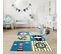 Tapis Enfant 120x170 Rectangle Tissé Bleu Et Vert Kid Pirate