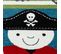 Tapis Enfant 120x170 Rectangle Tissé Bleu Et Vert Kid Pirate