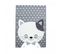 Tapis Enfant 80x150 Tissé Bleu Et Gris Motif Animaux Kid Chat