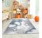 Tapis Enfant 80x150 Rectangle Tissé Bleu Et Gris Kid Sky