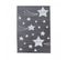 Tapis Enfant 80x150 Rectangle Tissé Gris Et Blanc Kid Stars