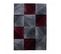 Tapis Salon 200x290 Tissé Rouge Et Gris Rectangle Motif Géométrique Sipur