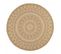 Tapis Rond 120x120 Rond Jute Art 6 Beige, Blanc