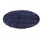 Tapis Poils Longs Shaggy Ø120cm Rond Tissé Bleu Marine Motif Uni Uni L