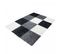 Tapis Shaggy 60x110 Carré à Gris, Noir, Crème