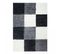 Tapis Shaggy 60x110 Carré à Gris, Noir, Crème