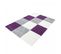 Tapis Poils Longs Shaggy 60x110 Rectangle Tissé Violet Et Gris Motif Damier