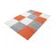 Tapis Shaggy 120x170 Carré à Orange, Gris, Crème