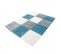 Tapis Shaggy 60x110 Carré à Bleu Ciel, Gris, Crème