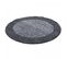 Tapis Shaggy 160x160 Rond Bordure Argent, Gris