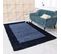 Tapis Poils Longs Shaggy 60x110 Rectangle Tissé Bleu Et Bleu Foncé