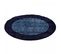 Tapis Shaggy 200x200 Rond Bordure Bleu, Bleu Foncé