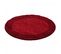 Tapis Poils Longs Shaggy Ø120cm Rond Tissé Rouge Clair Et Rouge Foncé