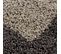 Tapis Shaggy 120x120 Rond Bordure Beige, Taupe