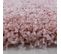 Tapis Poils Longs Shaggy Ø80cm Rond Tissé Rose Motif Uni Uni I