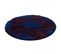 Tapis Enfant Ø100cm Rond Tissé Bleu Nuit Et Noir Shaggy Foot