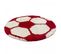 Tapis Enfant Ø100cm Rond Tissé Rouge Et Crème Shaggy Foot