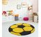 Tapis Enfant Ø100cm Rond Tissé Jaune Et Noir Shaggy Foot