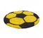 Tapis Enfant Ø120cm Rond Tissé Jaune Et Noir Shaggy Foot