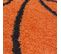 Tapis Enfant Ø120cm Rond Tissé Orange Et Noir Shaggy Basket