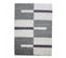 Tapis Poils Longs Shaggy 80x150 Rectangle Tissé Gris Et Crème