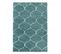 Tapis Shaggy 120x170 Rectangle Tissé Turquoise Et Crème Motif Scandinave