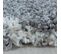 Tapis Shaggy 120x120 Rond Scandinav à Gris, Crème