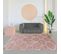 Tapis Shaggy 60x110 Rectangle Tissé Rose Crème Et Me Motif Scandinave