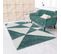 Tapis Shaggy 280x370 Triangle à Vert, Crème