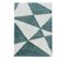 Tapis Shaggy 280x370 Triangle à Vert, Crème