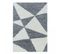 Tapis Shaggy 80x250 Rectangle Tissé Gris Et Crème Motif Géométrique Triangle A