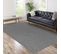 Tapis Shaggy 200x290 Rectangle Tissé Gris Et Blanc Motif Uni Tapitop