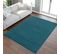 Tapis Salon 160x230 Tissé Bleu Foncé Rectangle Motif Uni Nossa